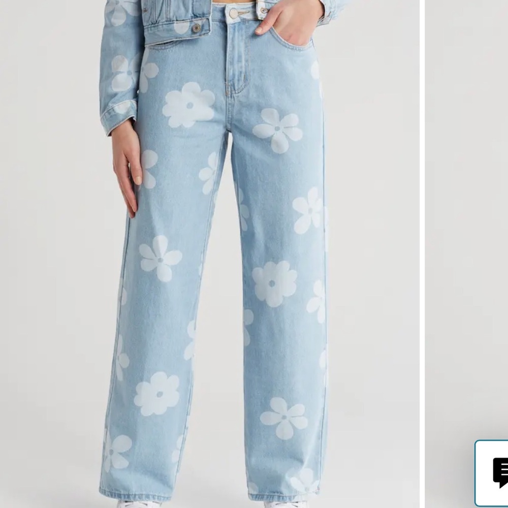 Flying angel Floral wide leg Jeans